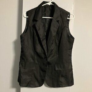 NWOT Unbranded Black 1-Button Vest Women's Size L